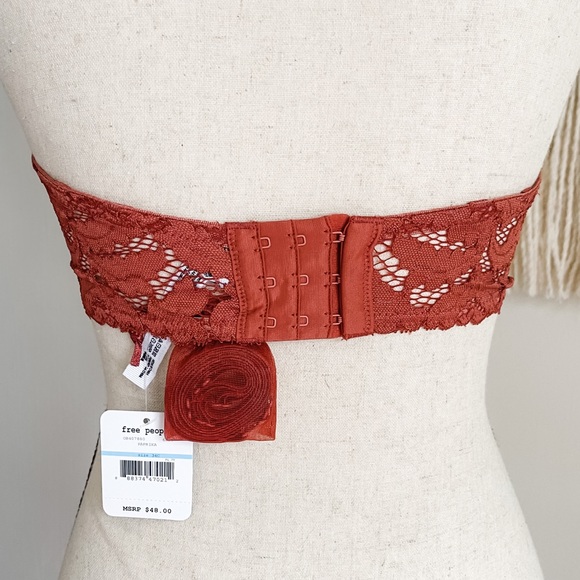 Free People Love Letters Underwire Bra Paprika 34C 34D - Picture 5 of 7